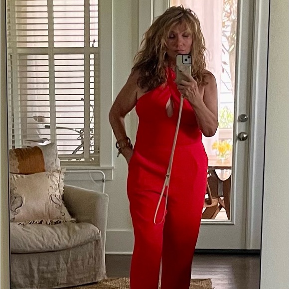 Trina Turk Holiday party! NEW. ❤️❤️❤️❤️. Red Jumpsuit 12 - Picture 4 of 4